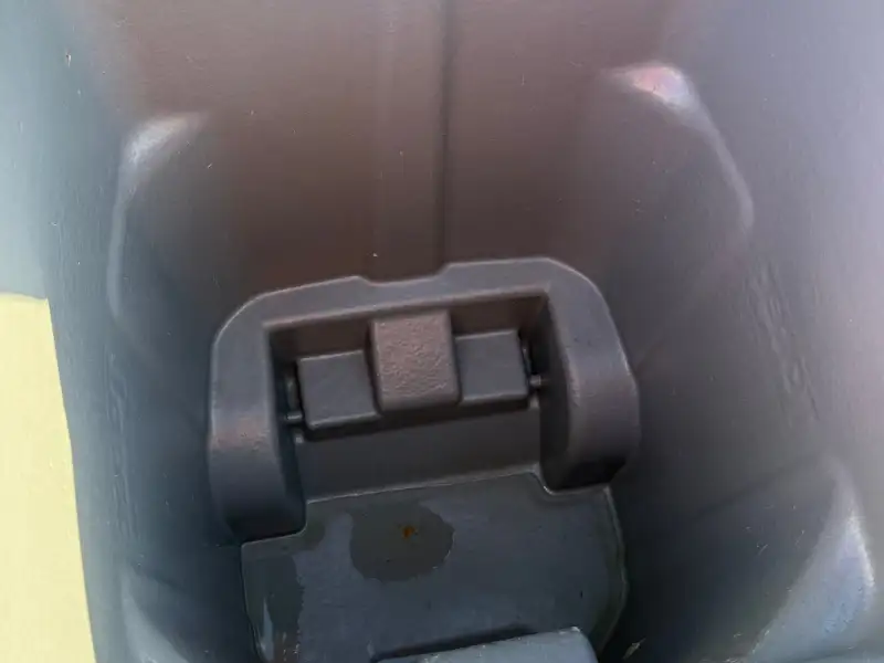 clean gray plastic trash bin interior