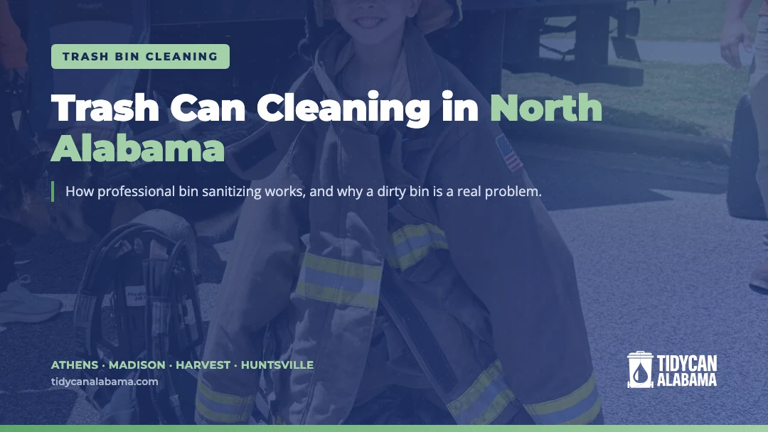 Trash can cleaning in North Alabama. TidyCan Alabama.