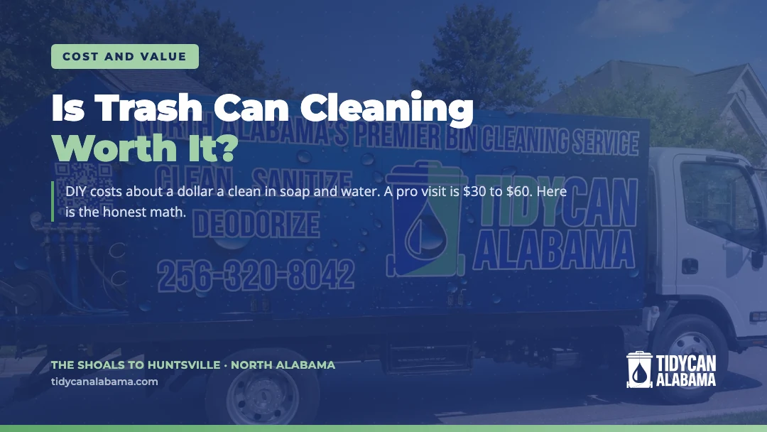 Is Trash Can Cleaning Worth It featured image with a TidyCan Alabama truck